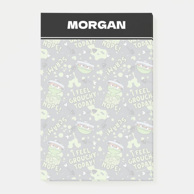 Sesame Street | Oscar the Grouch | Add Name Post-it Notes (Front)