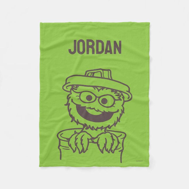 Sesame Street | Oscar the Grouch | Add Your Name Fleece Blanket (Front)