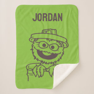 Sesame Street Oscar the Grouch Add Your Name Sherpa Blanket