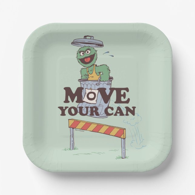 Sesame Street | Oscar the Grouch Move Your Can Paper Plate (Front)