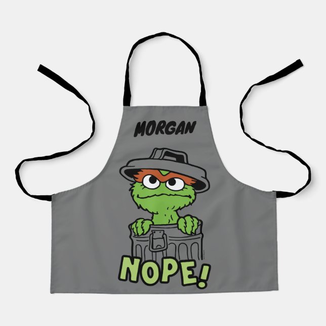 Sesame Street | Oscar the Grouch Nope! | Add Name Apron (Front)