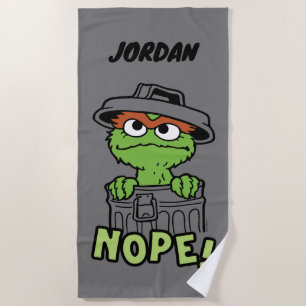 Sesame Street   Oscar the Grouch Nope!   Add Name Beach Towel