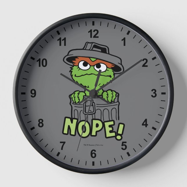 Sesame Street | Oscar the Grouch Nope! Clock (Front)