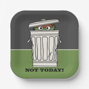 Sesame Street   Oscar the Grouch Not Today! Paper Plate