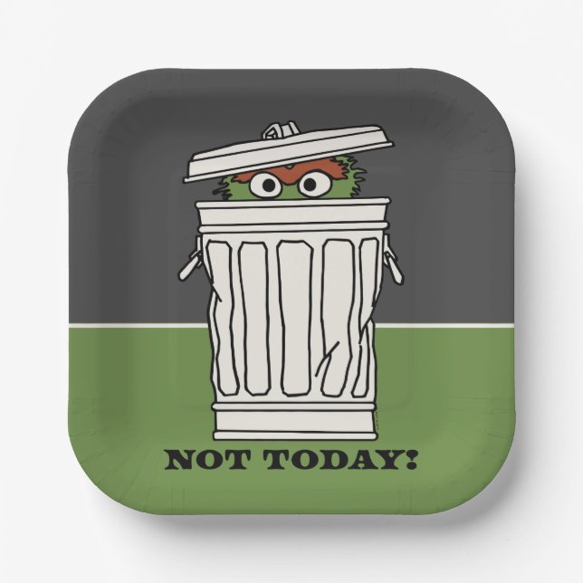 Sesame Street | Oscar the Grouch Not Today! Paper Plate (Front)