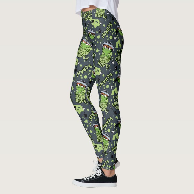 Sesame Street | Oscar the Grouch Phrase Pattern Leggings (Left)