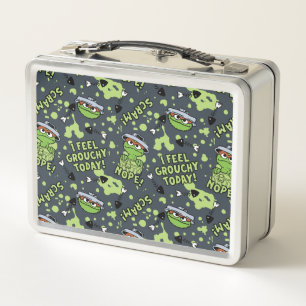 Sesame Street Oscar the Grouch Phrase Pattern Metal Lunch Box