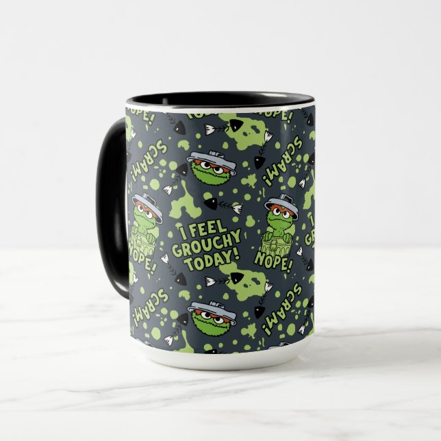 Sesame Street | Oscar the Grouch Phrase Pattern Mug (Front Left)