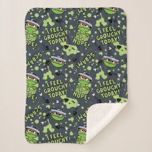 Sesame Street   Oscar the Grouch Phrase Pattern Sherpa Blanket