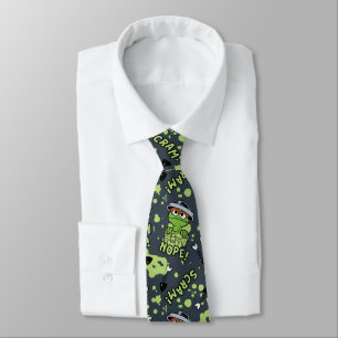 Sesame Street Oscar the Grouch Phrase Pattern Tie