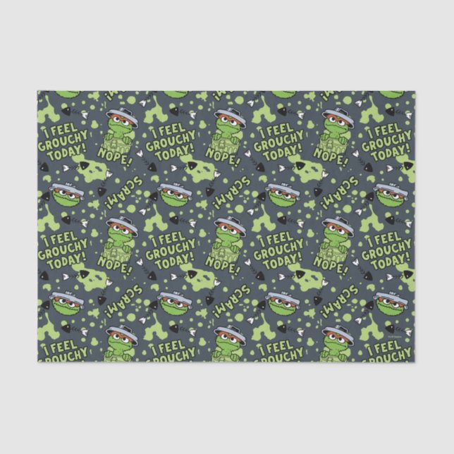 Sesame Street | Oscar the Grouch Phrase Pattern Tissue Paper (Front)