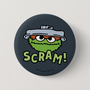 Sesame Street Oscar the Grouch Scram! 6 Cm Round Badge