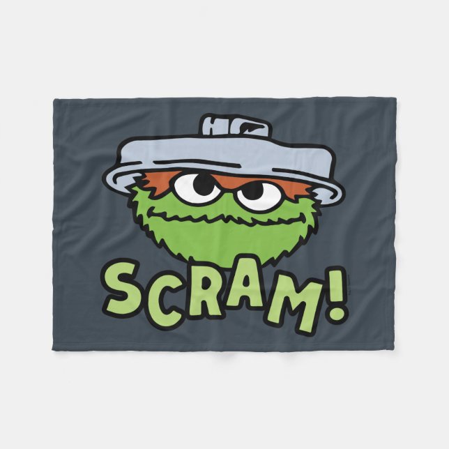 Sesame Street | Oscar the Grouch Scram! Fleece Blanket (Front (Horizontal))
