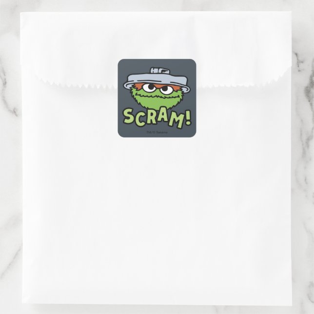 Sesame Street | Oscar the Grouch Scram! Square Sticker (Bag)