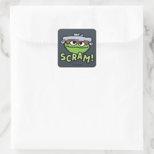 Sesame Street Oscar the Grouch Scram! Square Sticker