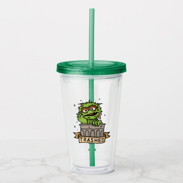Sesame Street | Oscar the Grouch Trashed Acrylic Tumbler (Front)