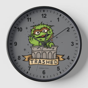 Sesame Street Oscar the Grouch Trashed Clock