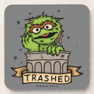 Sesame Street Oscar the Grouch Trashed Coaster