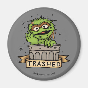 Sesame Street   Oscar the Grouch Trashed Magnet