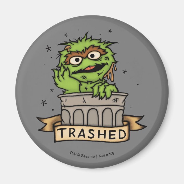 Sesame Street | Oscar the Grouch Trashed Magnet (Front)