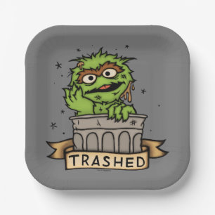 Sesame Street Oscar the Grouch Trashed Paper Plate
