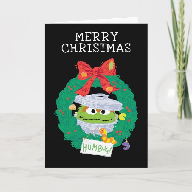 Sesame Street | Oscar the Grouch Wreath Card (Front)