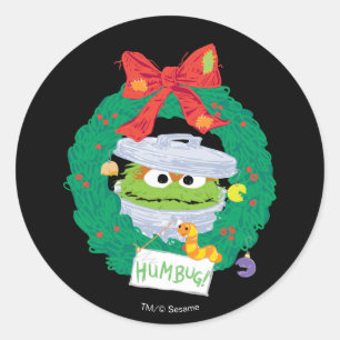 Sesame Street Oscar the Grouch Wreath Classic Round Sticker