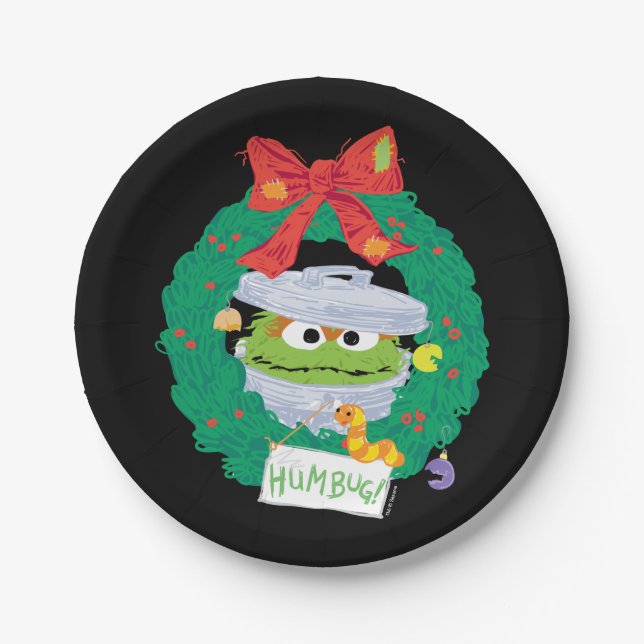 Sesame Street | Oscar the Grouch Wreath Paper Plate (Front)
