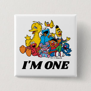 Sesame Street Pals 1st Birthday 15 Cm Square Badge