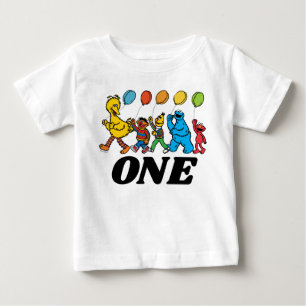 Sesame Street Pals   1st  Birthday Balloons Baby T-Shirt