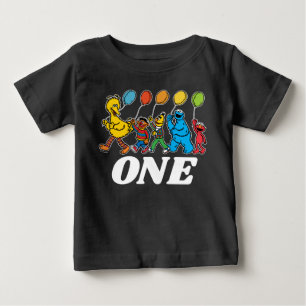 Sesame Street Pals 1st Birthday Balloons Baby T T-Shirt