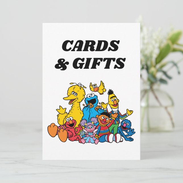 Sesame Street Pals 1st Birthday Cards & Gifts Sign (Standing Front)