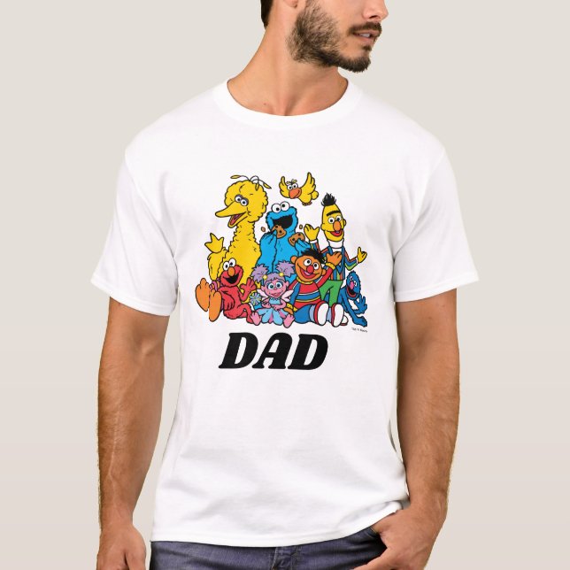 Sesame Street Pals 1st Birthday Dad T-Shirt (Front)