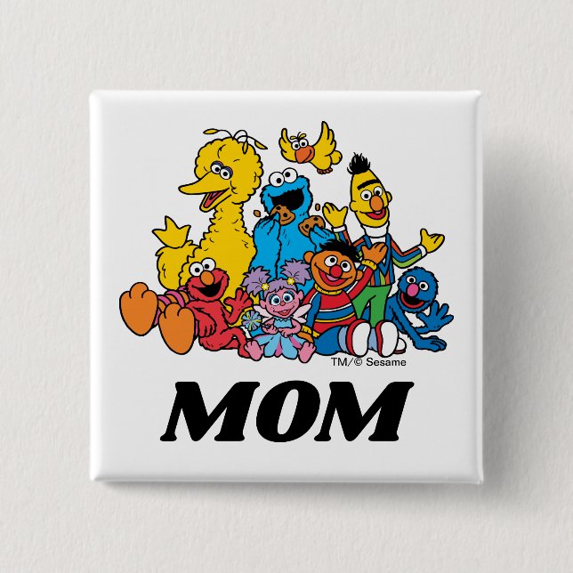 Sesame Street Pals 1st Birthday Mum 15 Cm Square Badge (Front)