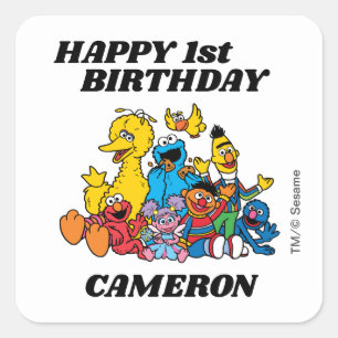 Sesame Street Pals 1st Birthday Square Sticker