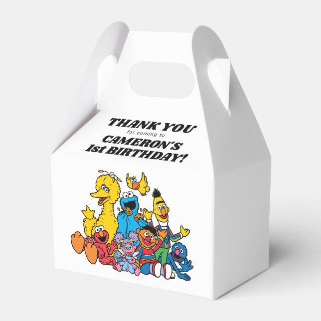 Sesame Street Pals 1st Birthday - Thank You Favour Box (Back Side)