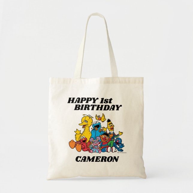 Sesame Street Pals 1st Birthday  Tote Bag (Front)