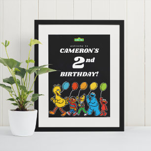 Sesame Street Pals 2nd Birthday Balloons Welcome  Poster