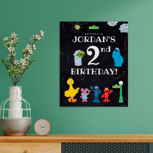 Sesame Street Pals   2nd Birthday Welcome Poster
