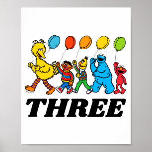 Sesame Street Pals 3rd Birthday Balloons Toddler  Poster