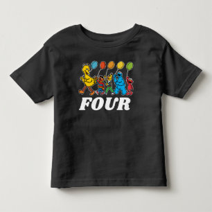 Sesame Street Pals 4th Birthday Balloons Toddler T-Shirt
