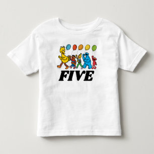 Sesame Street Pals   5th Birthday Balloons Toddler T-Shirt
