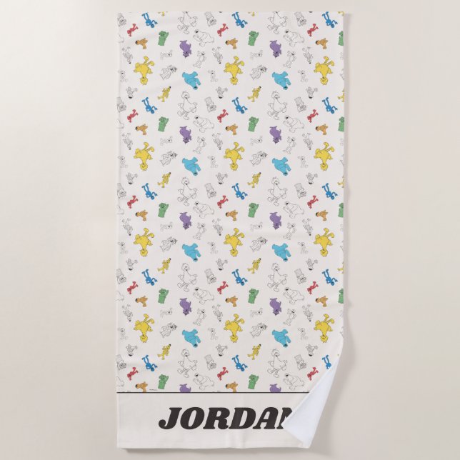Sesame Street Pals |  Add Your Name Beach Towel (Front)