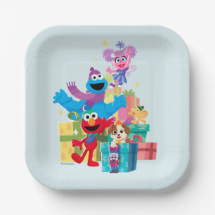 Sesame Street Pals and Presents Paper Plate