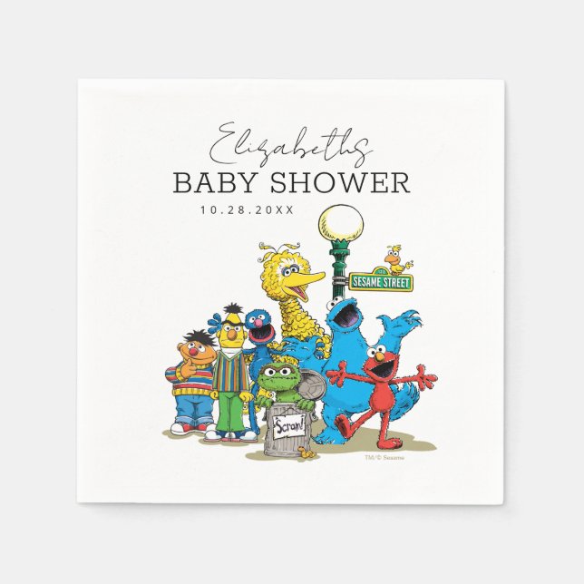 Sesame Street Pals Baby Shower Napkin (Front)