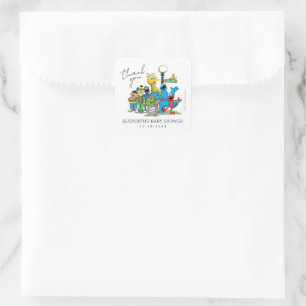 Sesame Street Pals Baby Shower Thank You Square Sticker