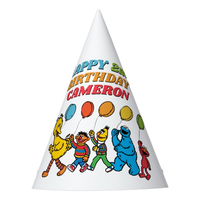 Sesame Street Pals Balloons Birthday  Party Hat (Front)