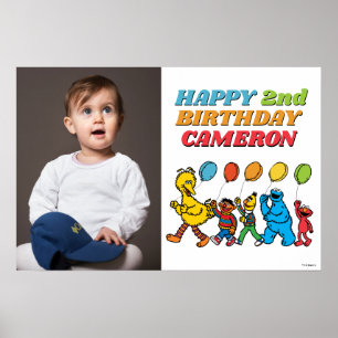 Sesame Street Pals Balloons Birthday Poster