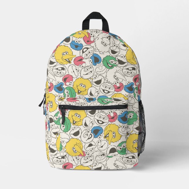 Sesame Street Pals | Big Head Core Pattern Printed Backpack (Front)