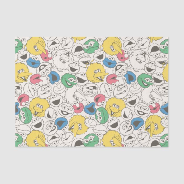Sesame Street Pals | Big Head Core Pattern Tissue Paper (Front)